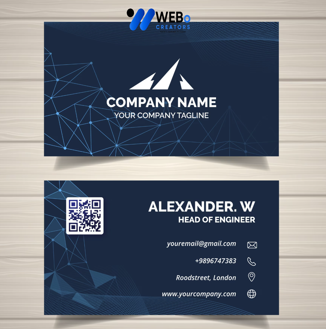 Elegant Professional Business card design with golden stripes Agency in Chicago