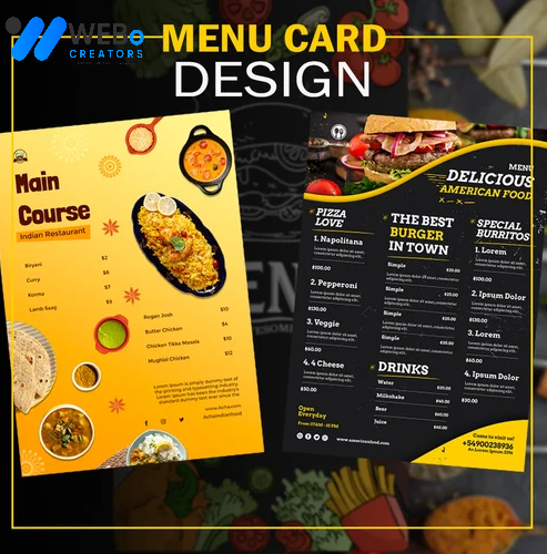 Restaurant digital menu board Chicago menu printing services online food menu design 2026
